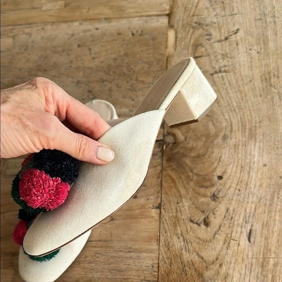 Loeffler Randall Lulu Pom Pom Mules – Canvas – Size 7 – GUC - Picture 8 of 8